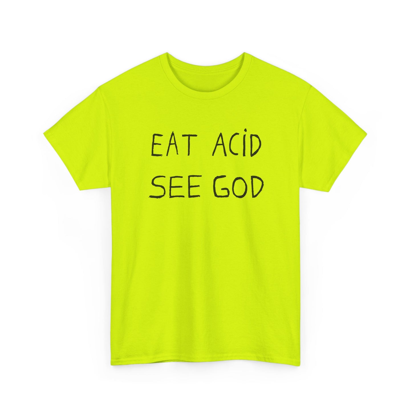eat acid see god hand drawn font tshirt