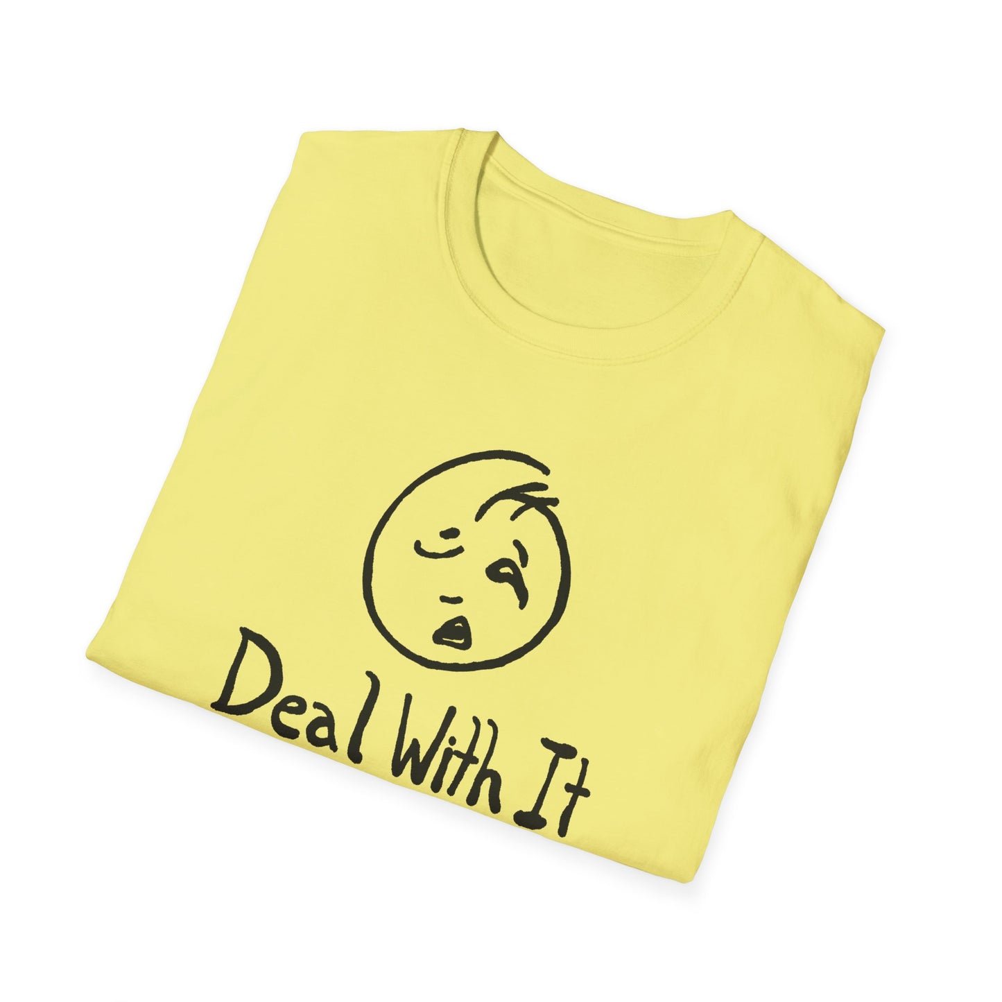 deal with it weird sad guy tshirt