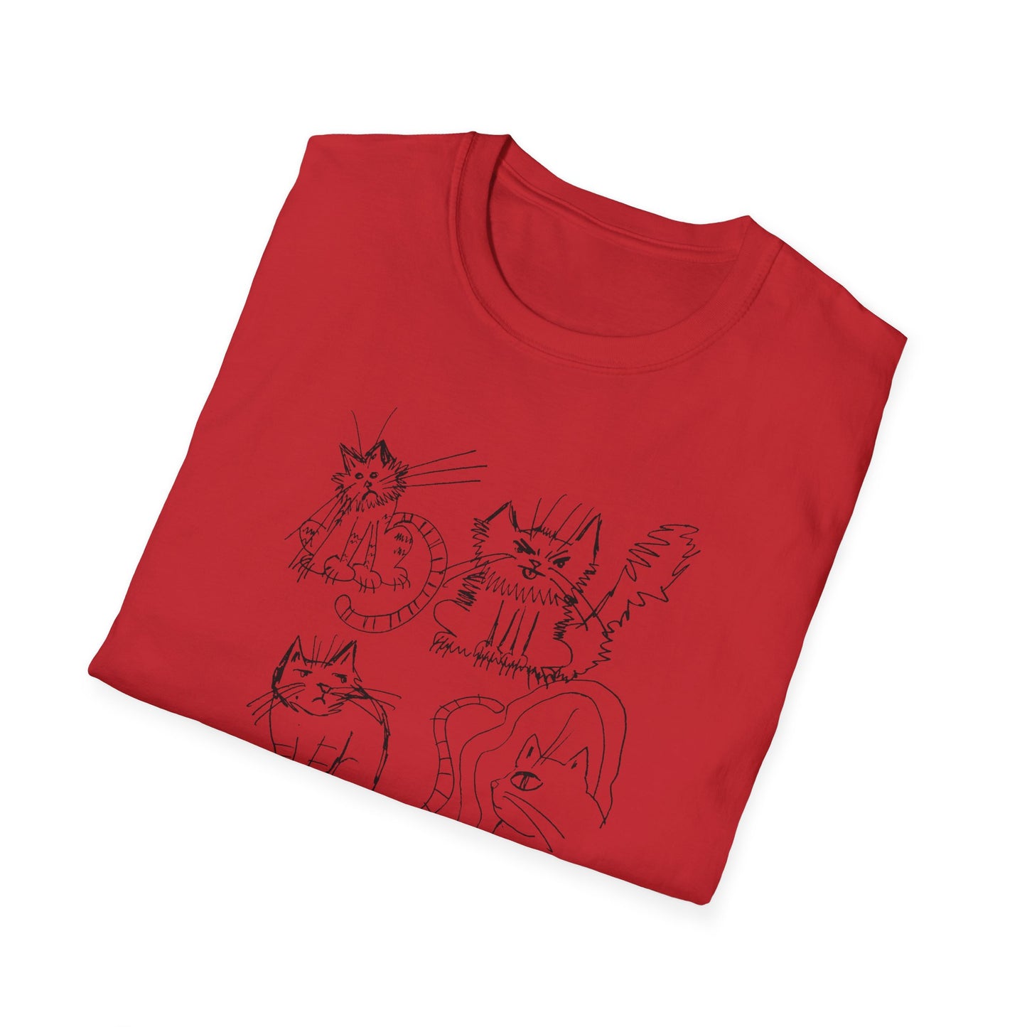 original drawing seven cats tshirt