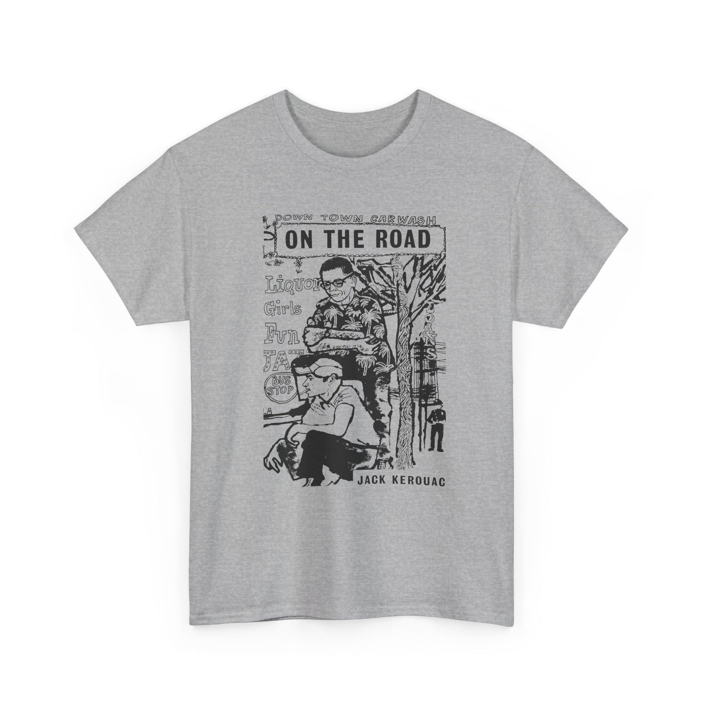 1957 on the road book cover illustration by len deighton reproduction tshirt