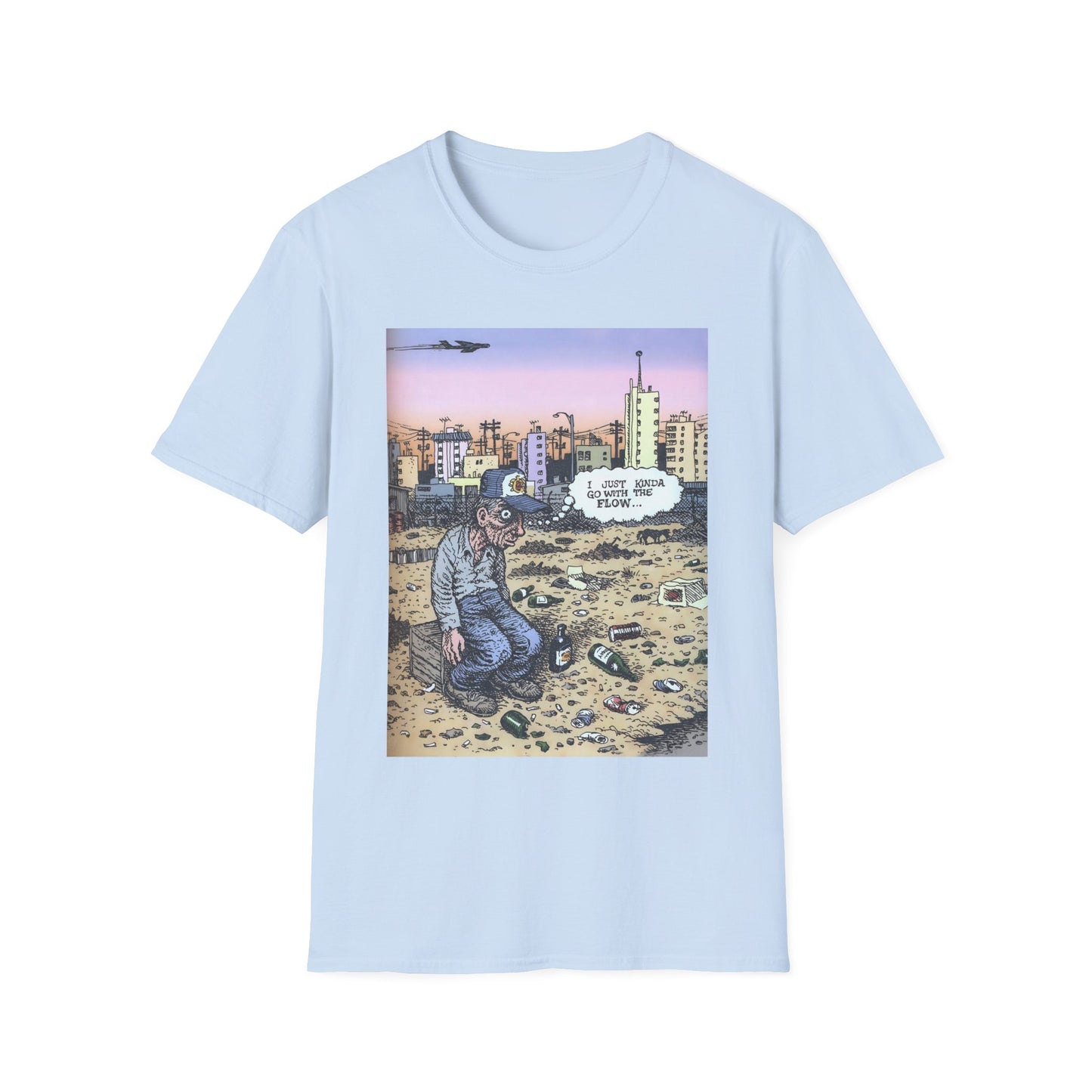 r. crumb i just kinda go with the flow color tshirt