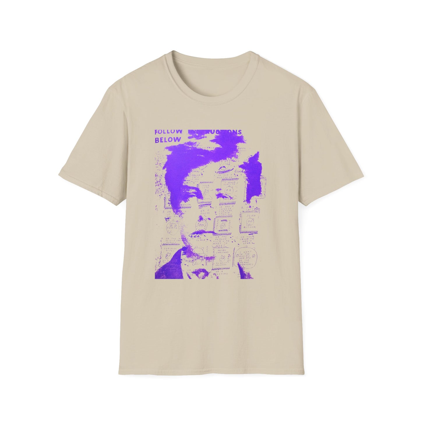 ray johnson arthur rimbaud art in purple tshirt