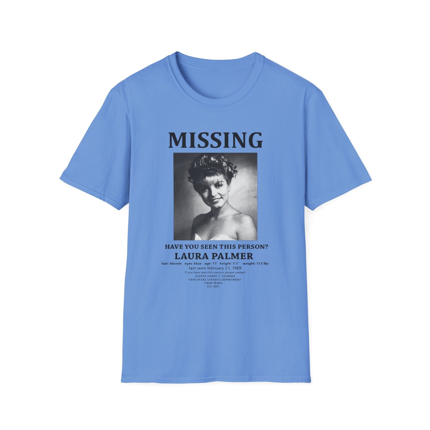 laura palmer missing poster tshirt