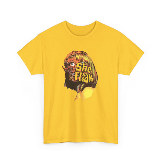 she freak 1967 exploitation horror film comic halftone style tshirt