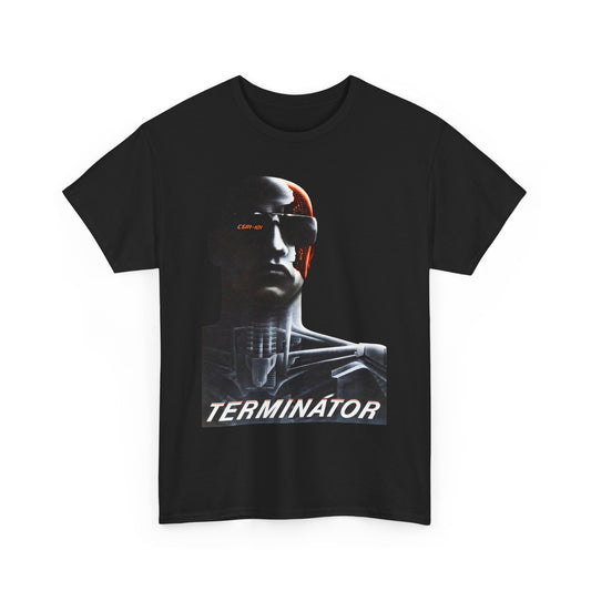 the terminator retro czech movie poster reproduction tshirt