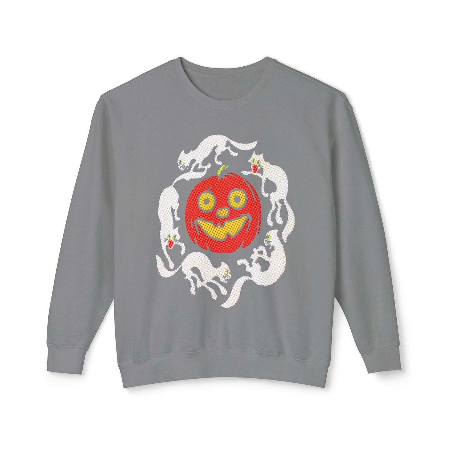 early 1900s halloween crepe paper jacko with cats custom edit 100% cotton sweatshirt