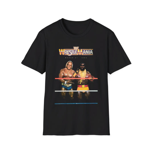 first wrestlemania 1985 hulk hogan and mr. t reproduction tshirt