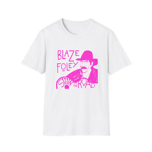 blaze foley sittin' by the road pink stencil fan art tshirt