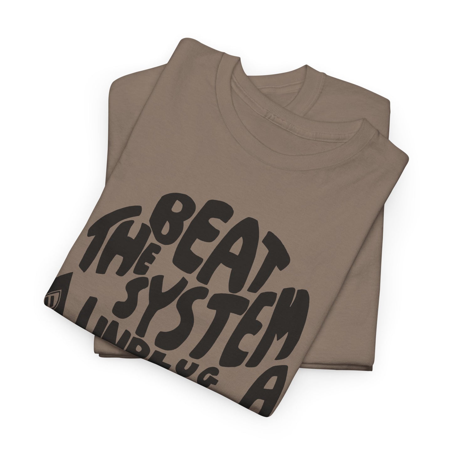 1970s beat the system unplug a computer reproduction tshirt