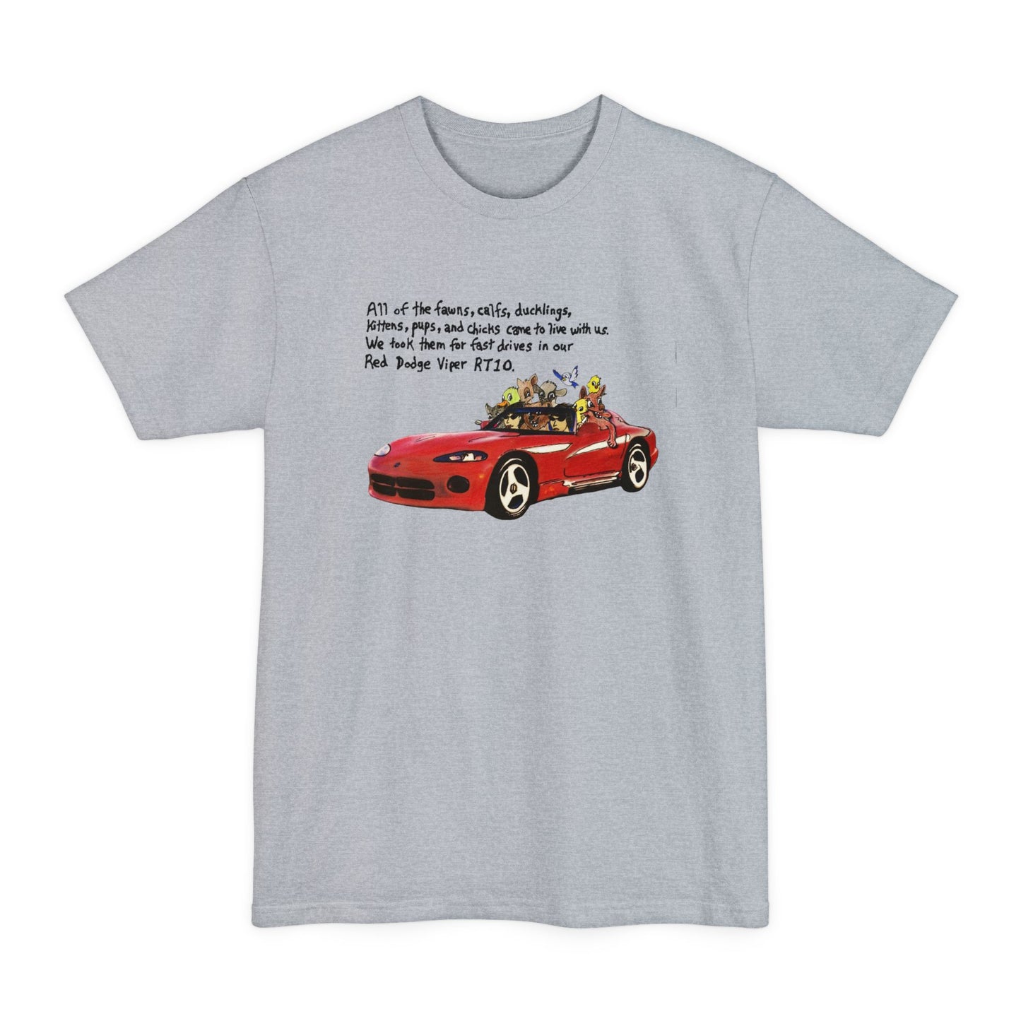 oversized dodge viper rt10 original drawing unisex tall beefy tshirt