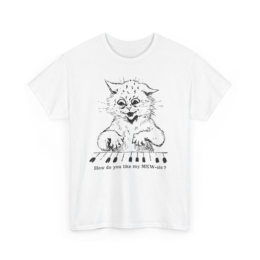 louis wain cat sketch how do you like my mew-sic? tshirt