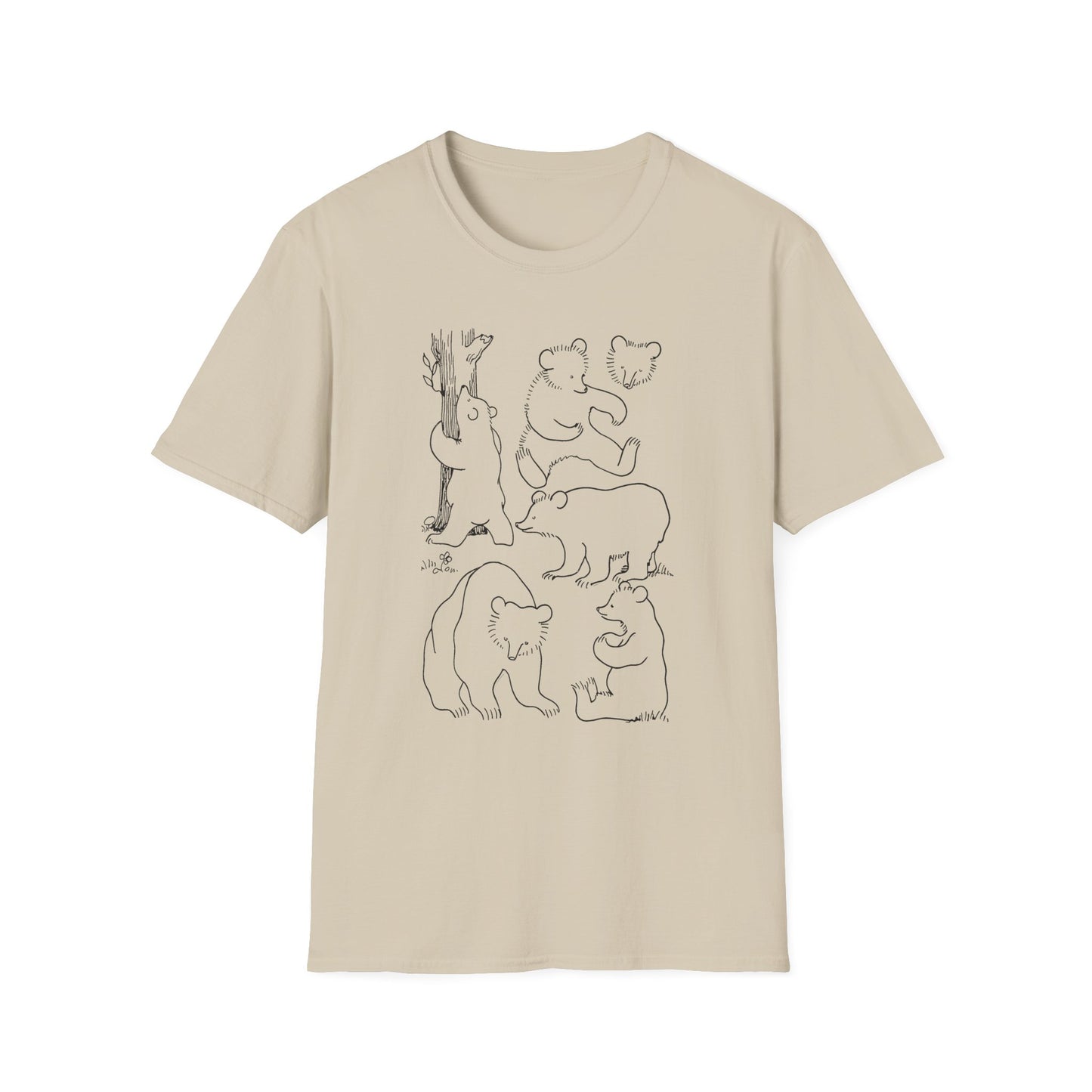 vintage french drawing guide cute bear illustrations reproduction tshirt