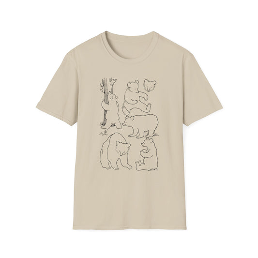vintage french drawing guide cute bear illustrations reproduction tshirt