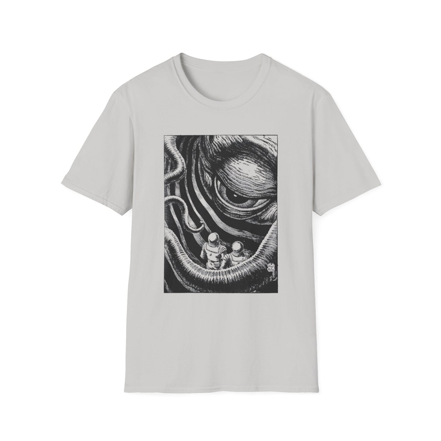 virgil finlay illustration on the edge of the galaxy tshirt