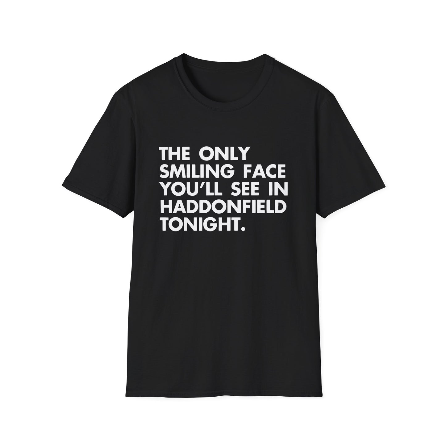 the only smiling face you'll see in haddonfield tonight tv ad graphic tshirt