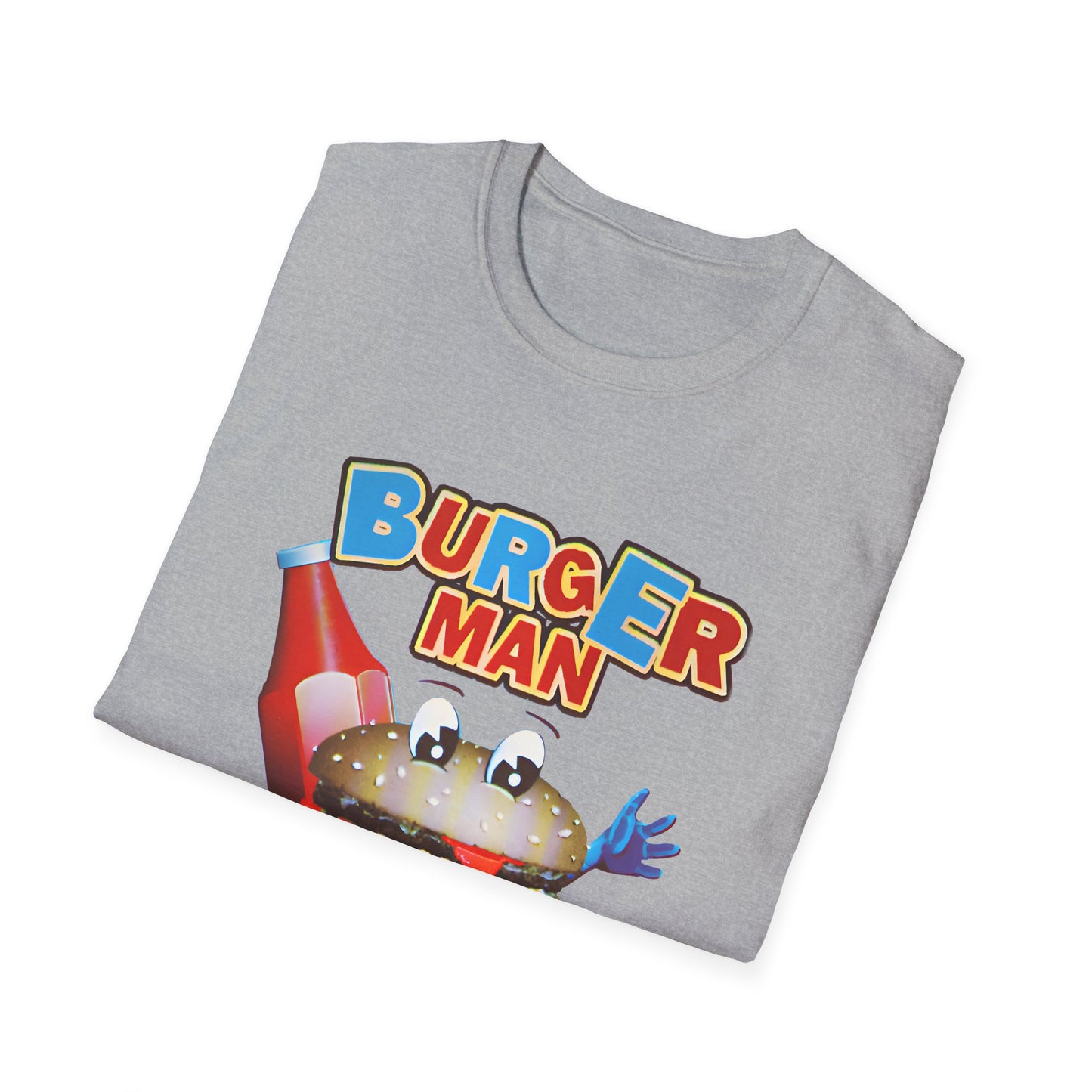 old video game burger man retro design reproduction tshirt