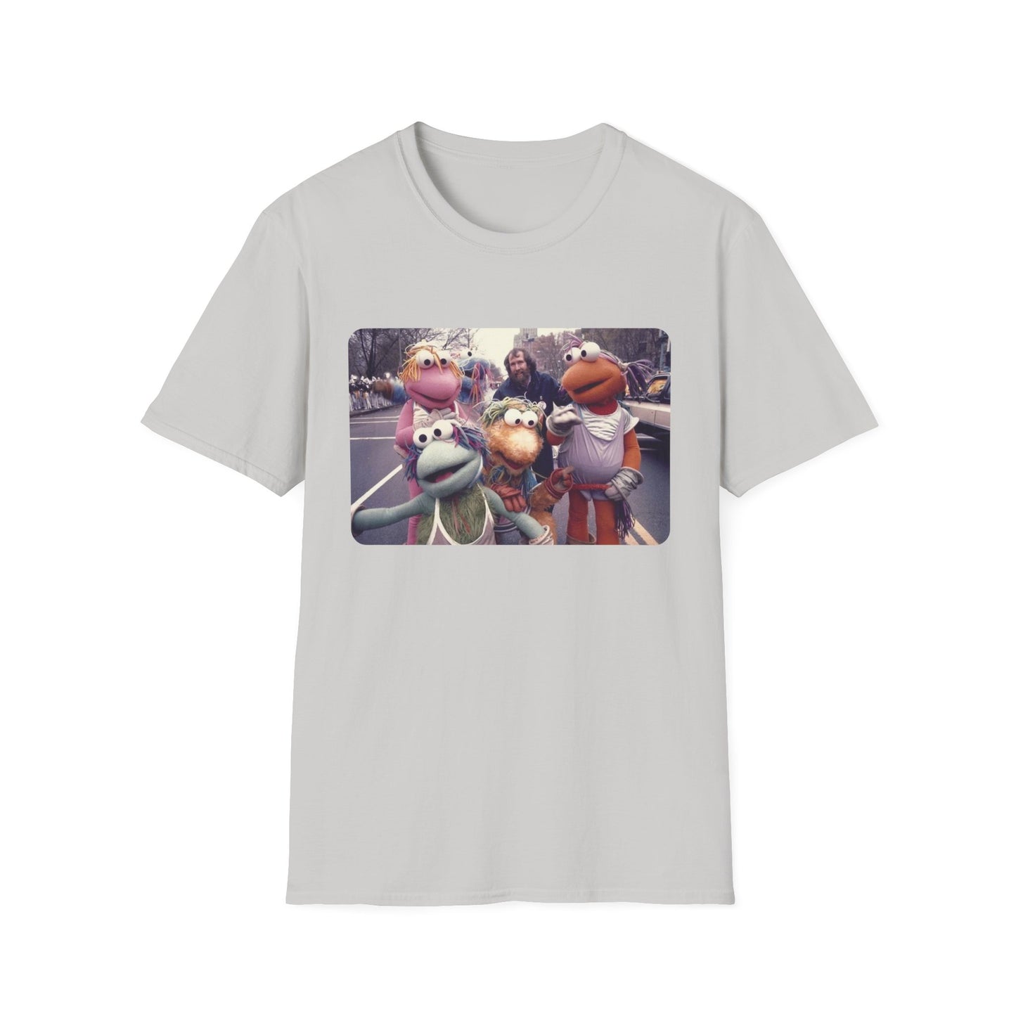 jim henson and the full-body fraggles at the 1984 macy's thanksgiving parade photo tshirt