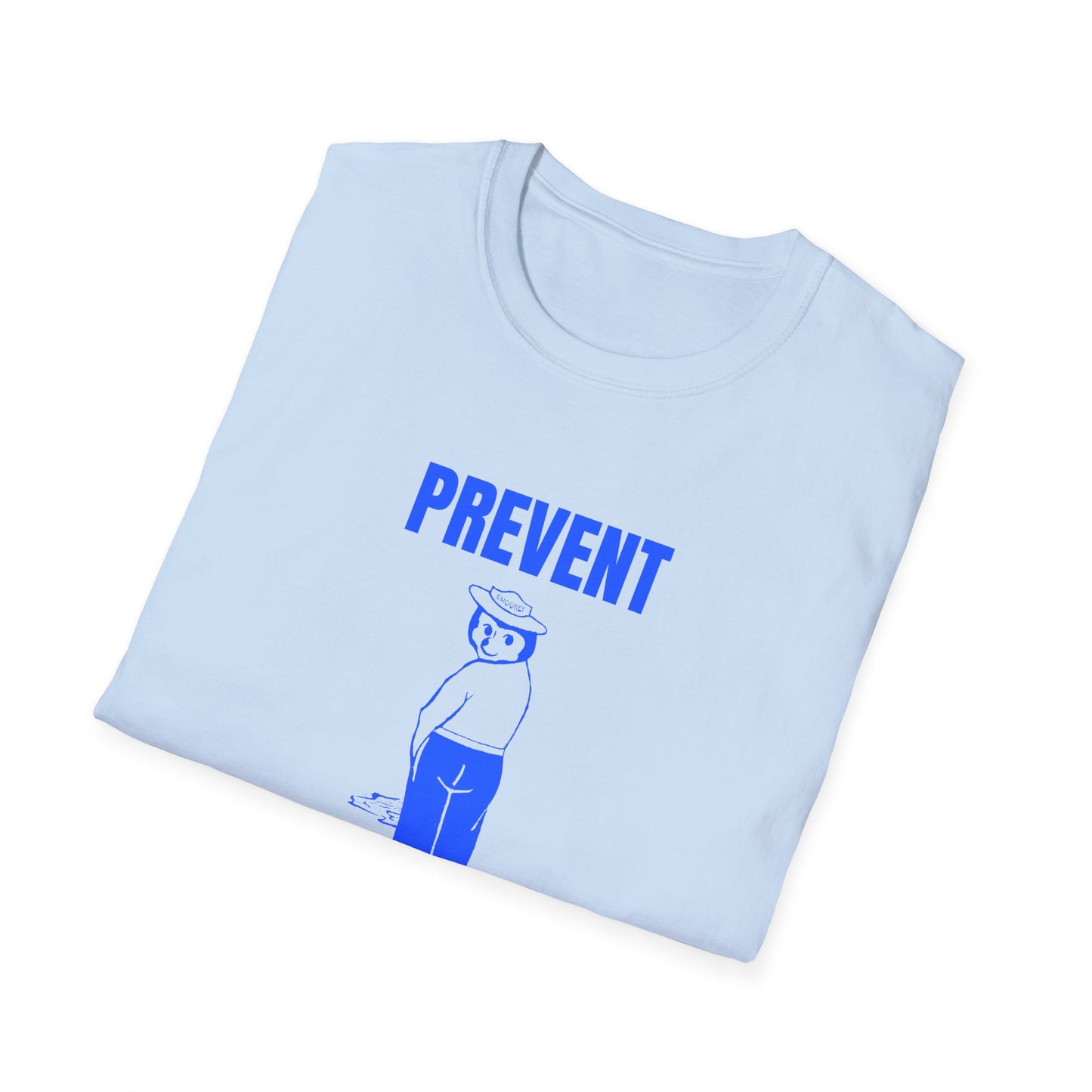 smokey the bear parody 1970s vintage design reproduction blue tshirt