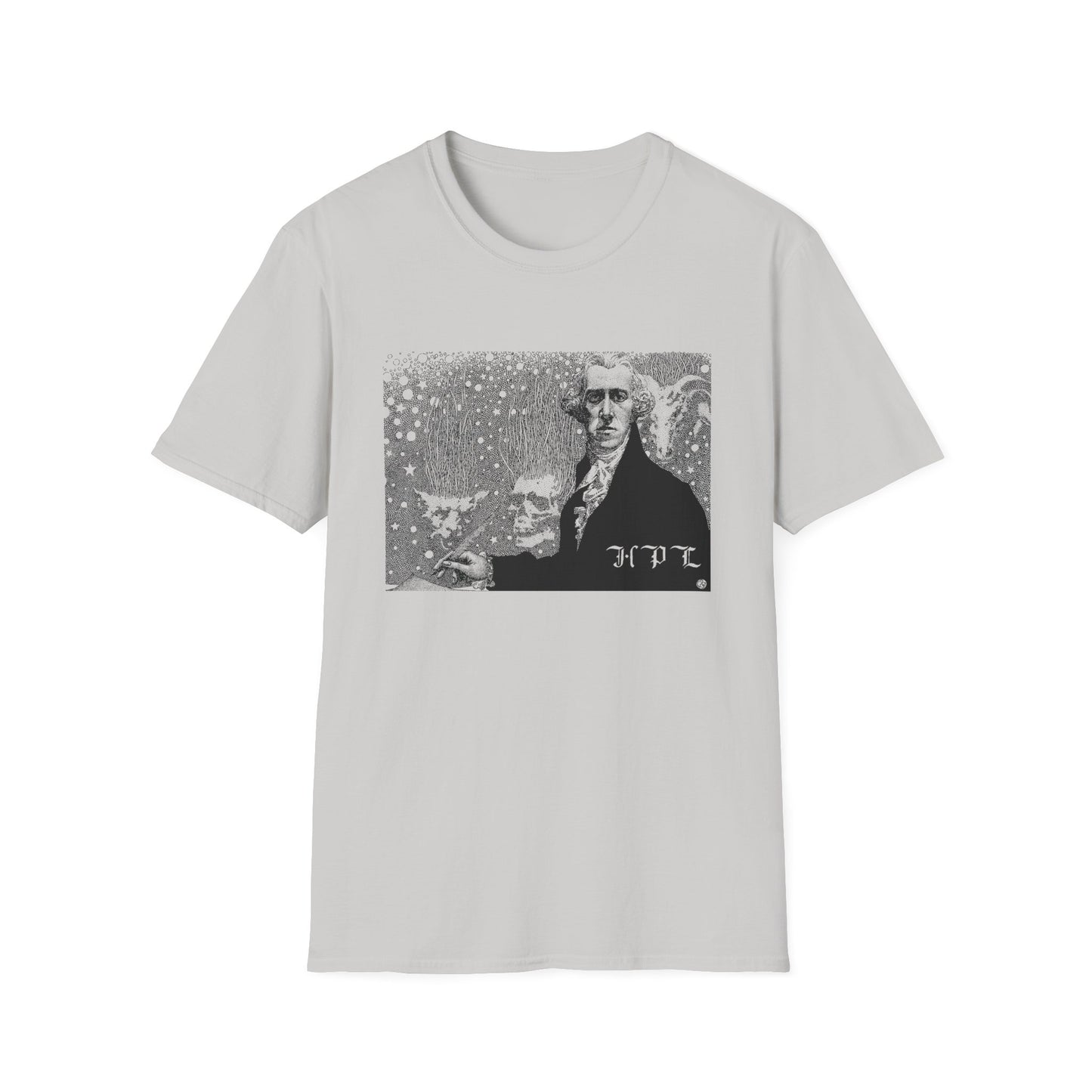 1937 illustration of hp lovecraft by virgil finlay tshirt