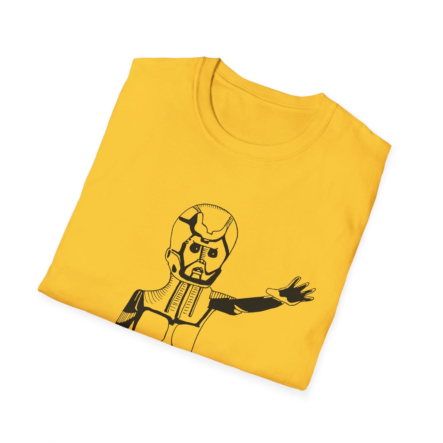 original drawing of astar the robot from planet danger canadian PSA no words tshirt