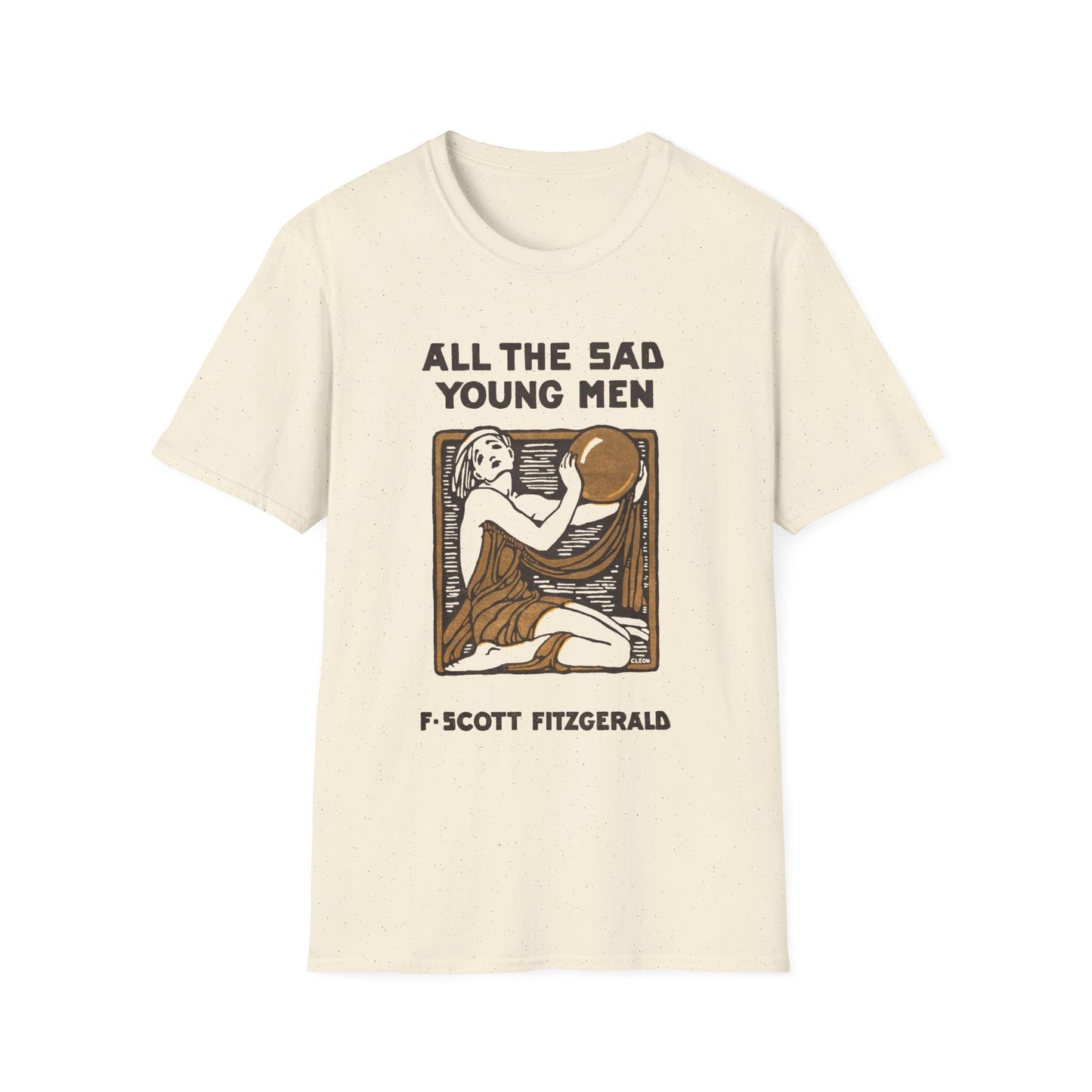 1926 f. scott fitzgerald book cover by cleo damianakes for "all the sad young men" tshirt