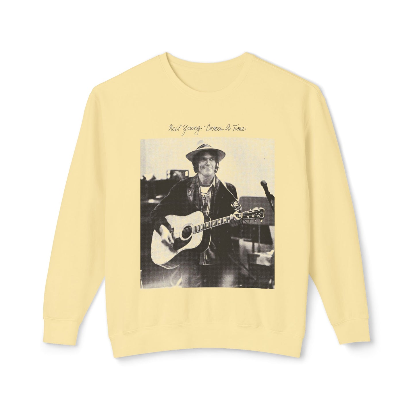 neil young 1978 comes a time album 100% cotton sweatshirt