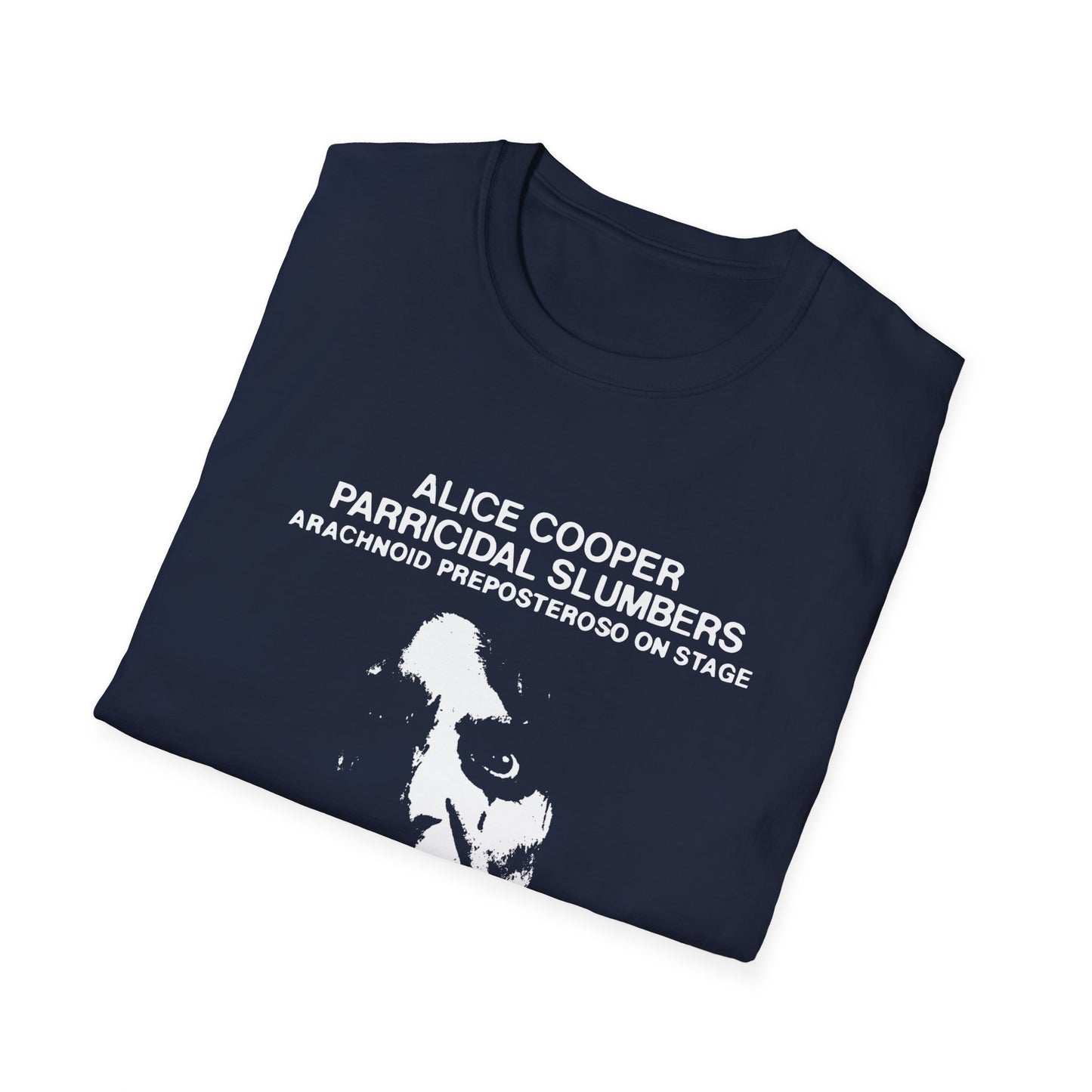 alice cooper 1974 parricidal slumbers arachnoid preposteroso on stage bootleg tshirt