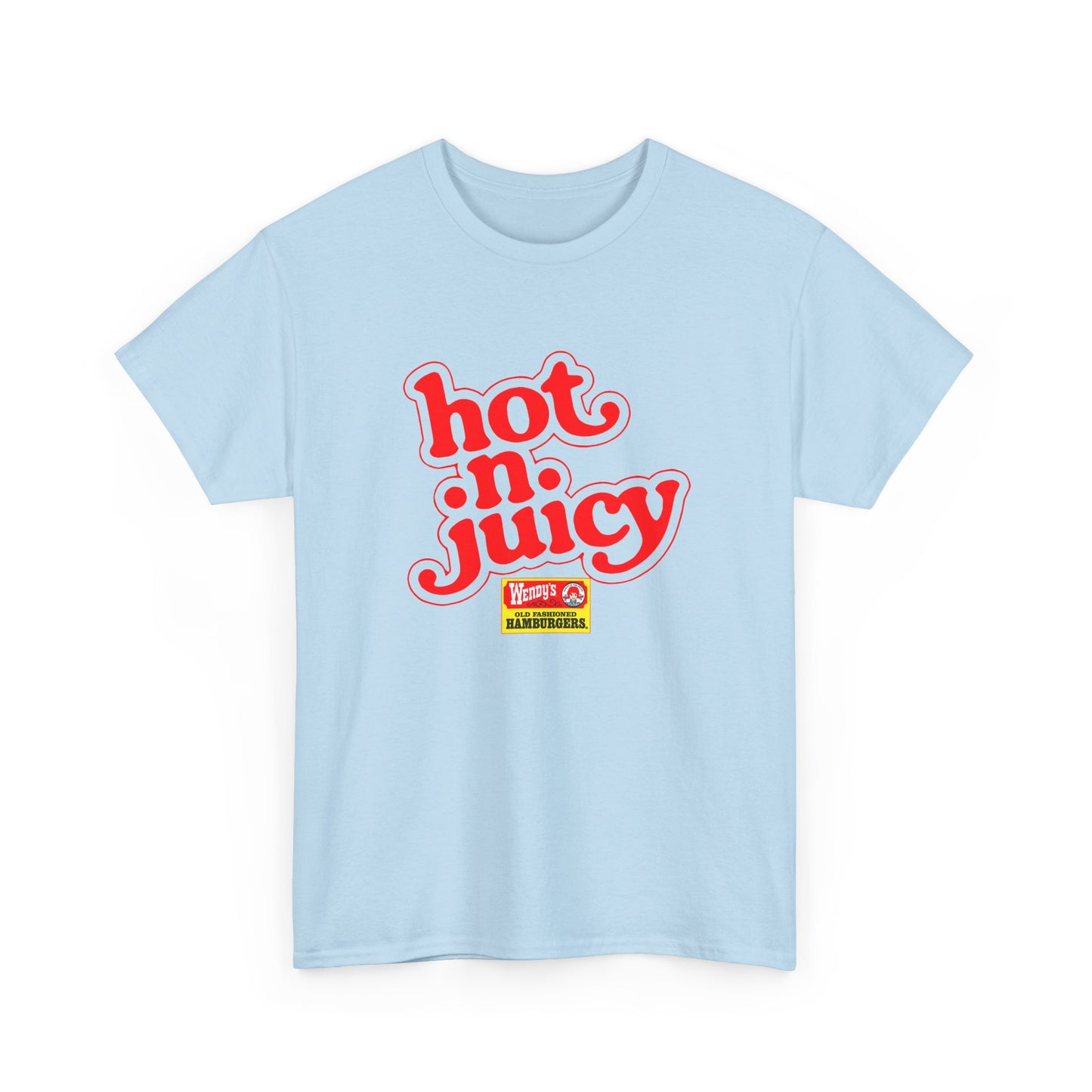 wendy's vintage hot n juicy logo reproduction tshirt