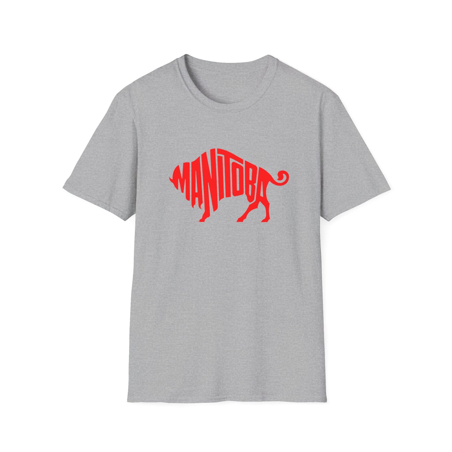 bison shaped manitoba logo from 1960's magazine tshirt