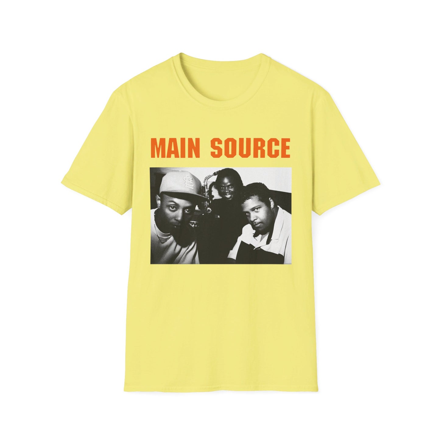 main source 90's hip hop legends photo on the couch tshirt