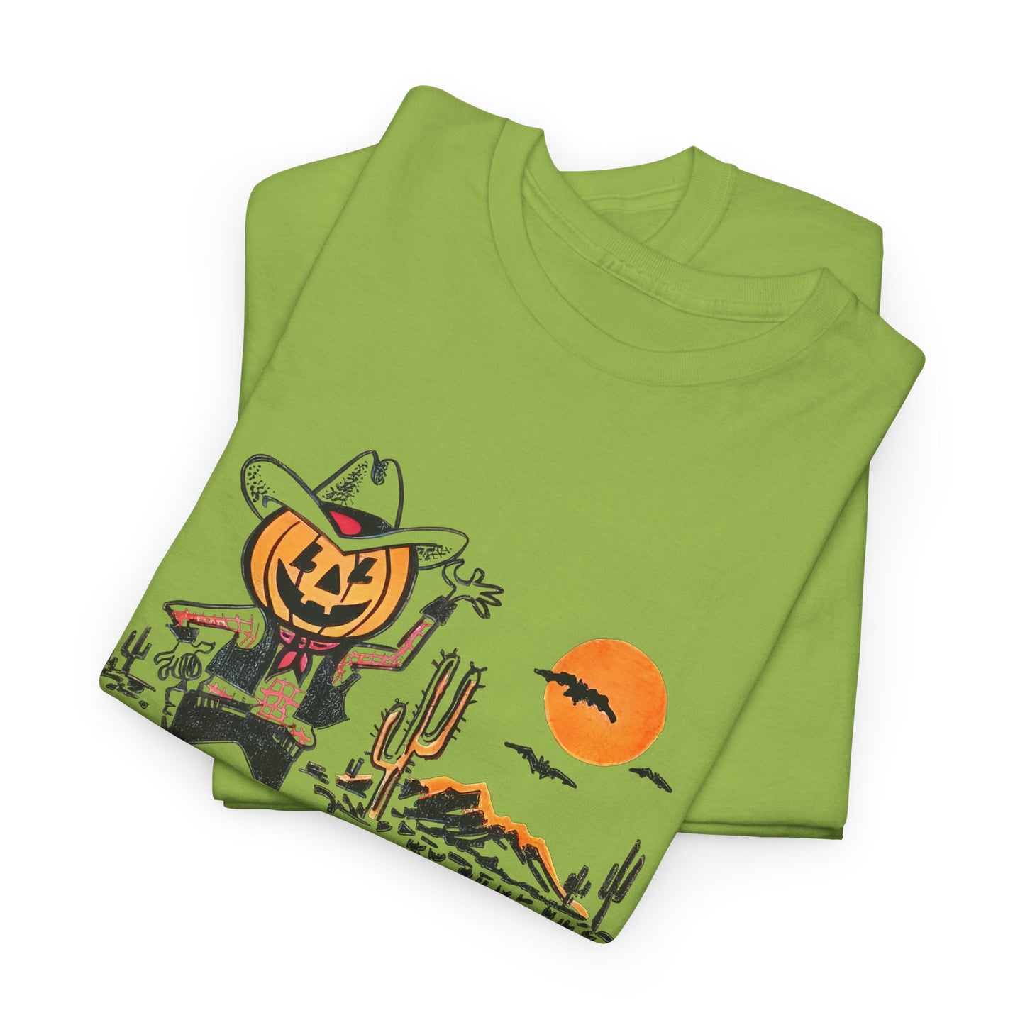 vintage trick or treat bag cowboy pumpkin graphic reproduction tshirt