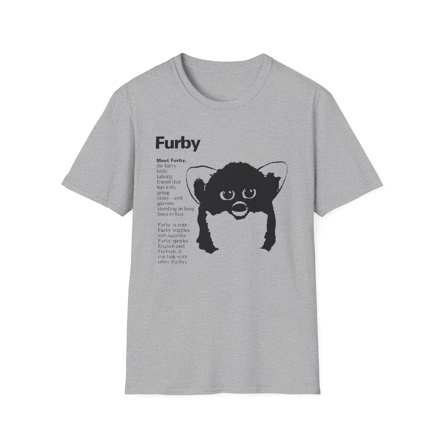 1990s furby advertisement meet furby fan art tshirt