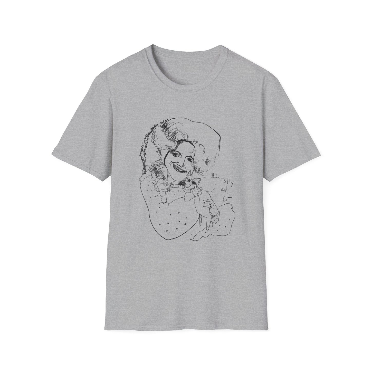 dolly and cat drawing tshirt