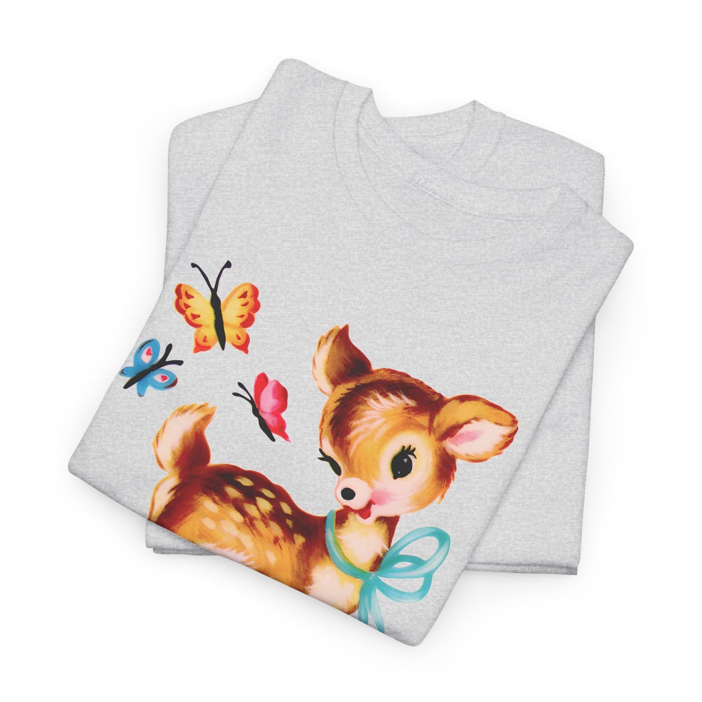 vintage cute baby deer reproduction tshirt