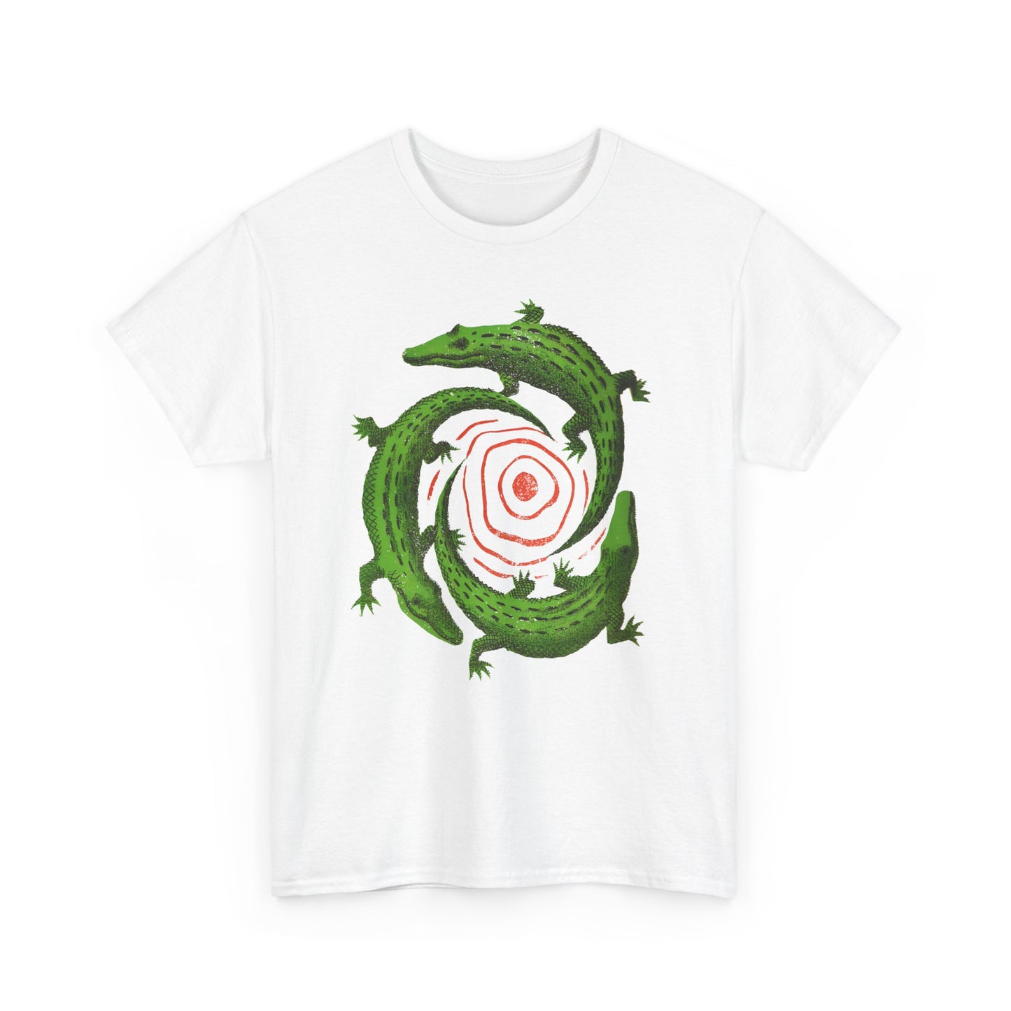 mid century manolo prieto three alligators swirl book cover tshirt