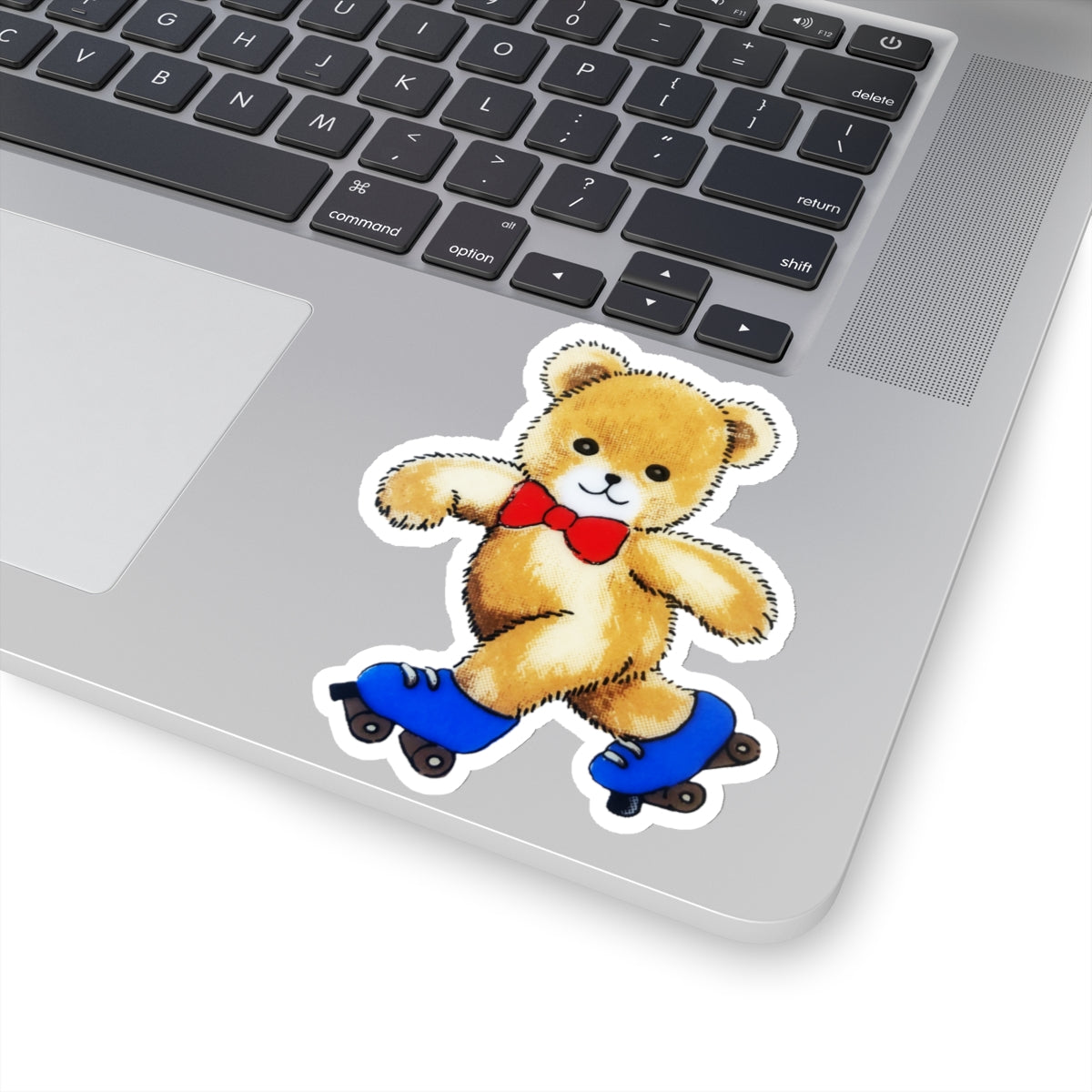 lovable rollerskating bear kiss-cut sticker