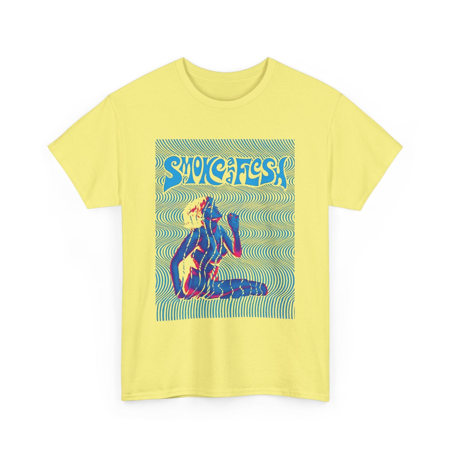 1960s psychedelic poster smoke and flesh reproduction tshirt