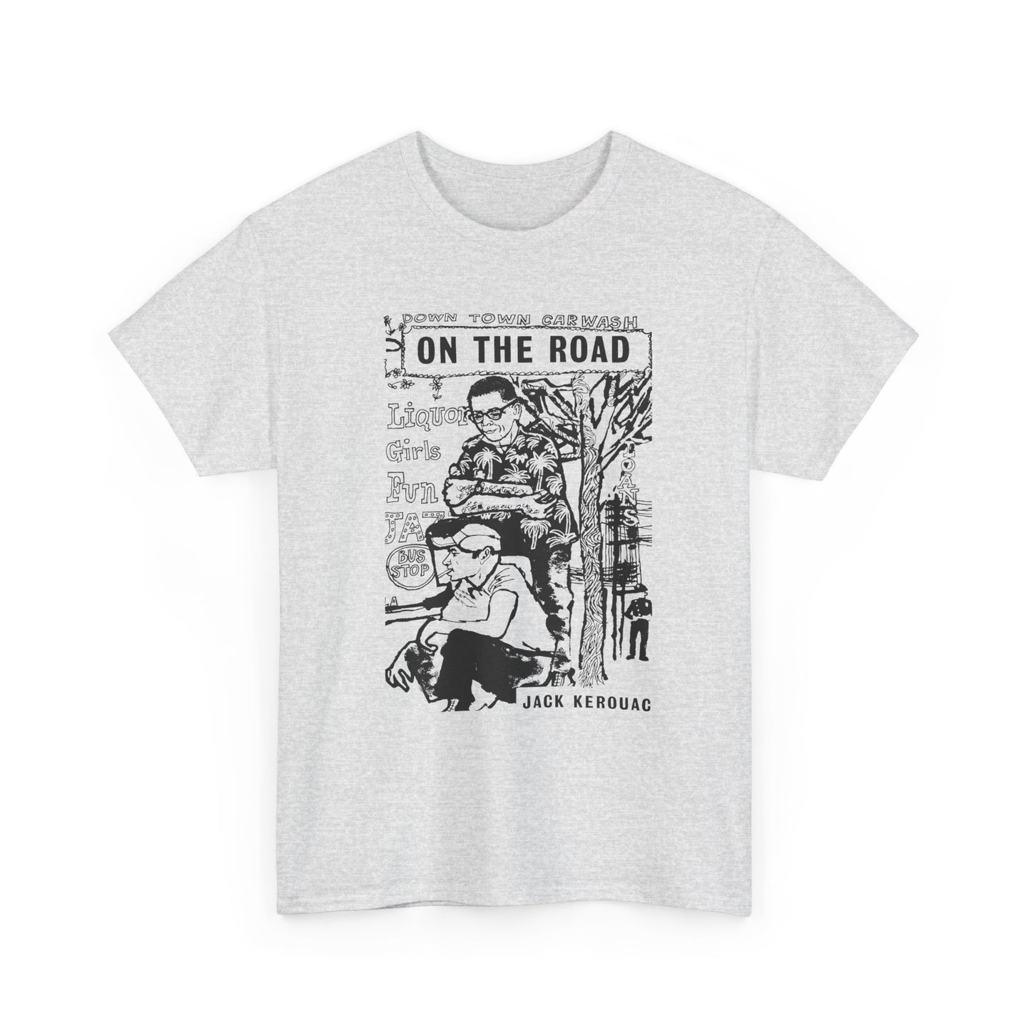 1957 on the road book cover illustration by len deighton reproduction tshirt