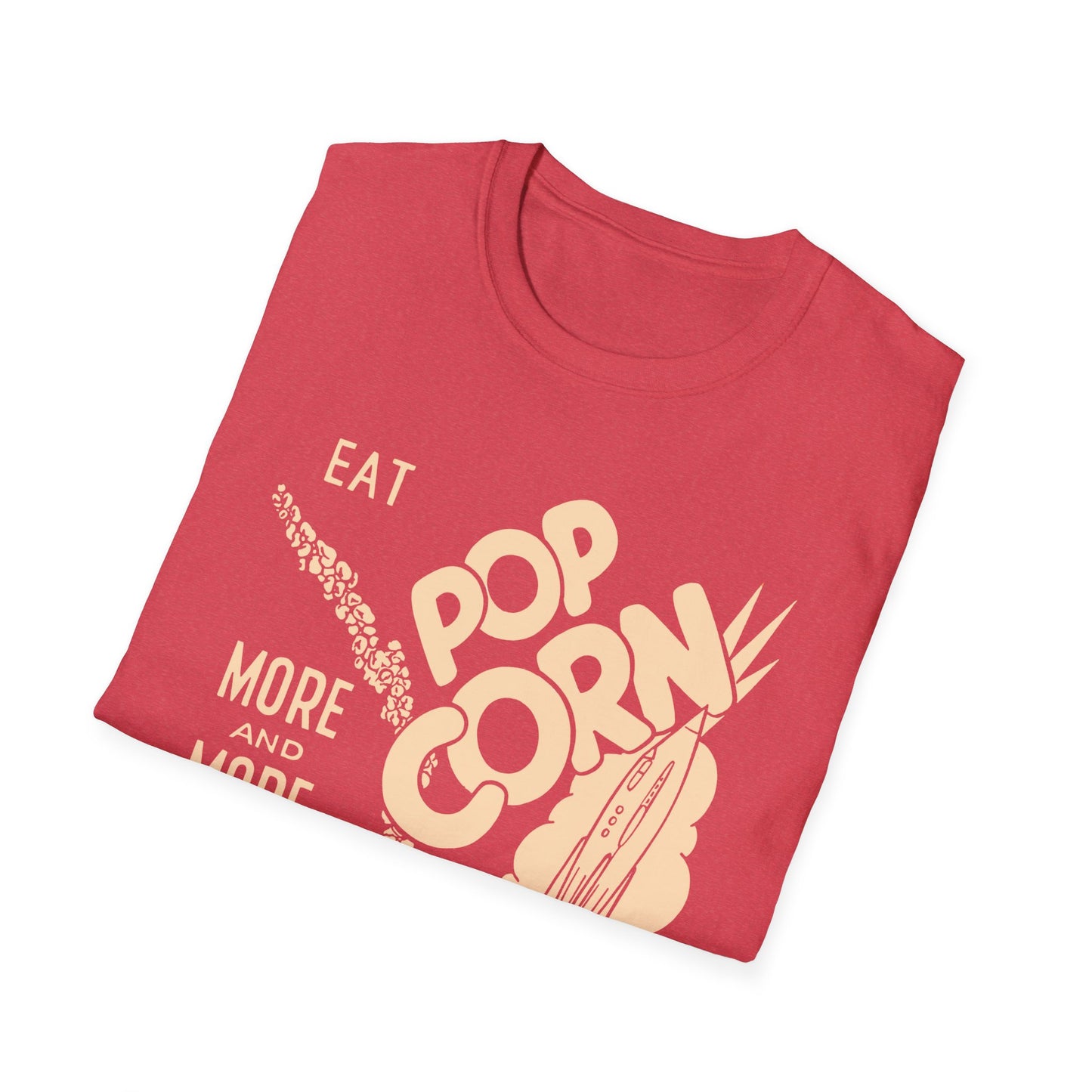 1950s popcorn box logo eat popcorn more and more and more out of this world! tshirt