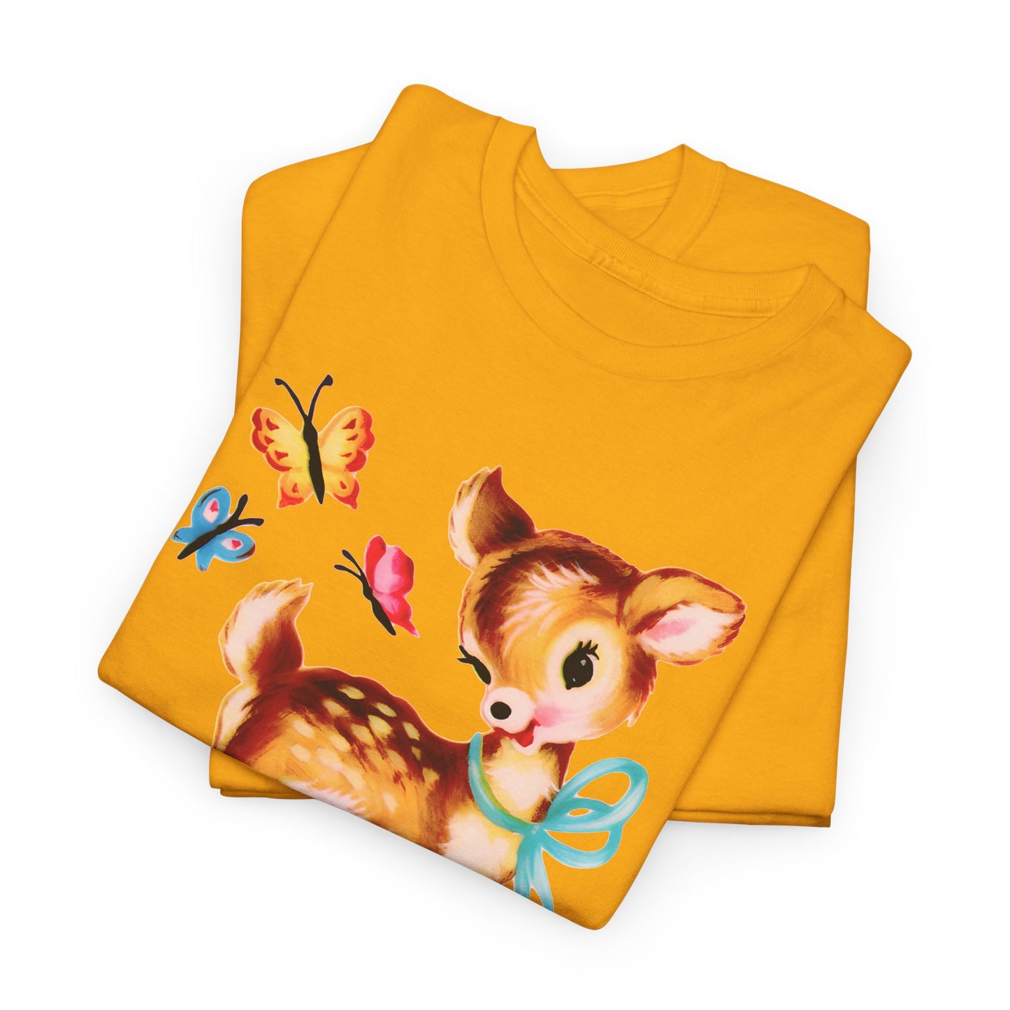 vintage cute baby deer reproduction tshirt