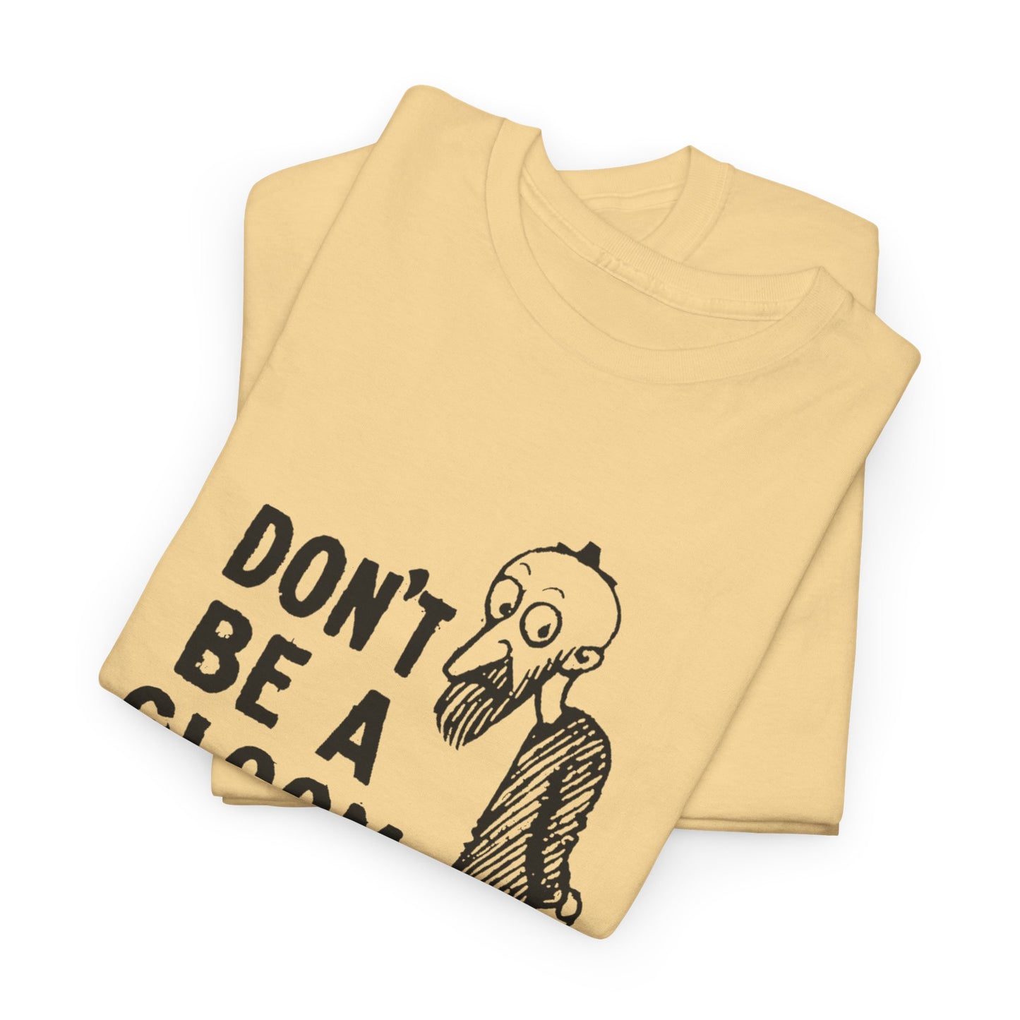 don't be a gloom vintage reproduction of a tokio cigarette pin by t.e powers gloom and joy unisex cotton tee