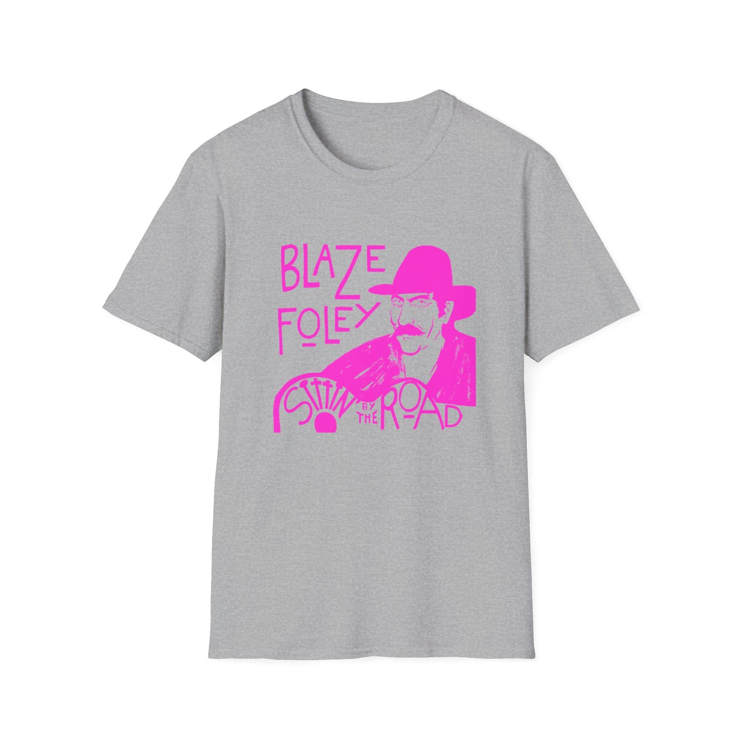 blaze foley sittin' by the road pink stencil fan art tshirt