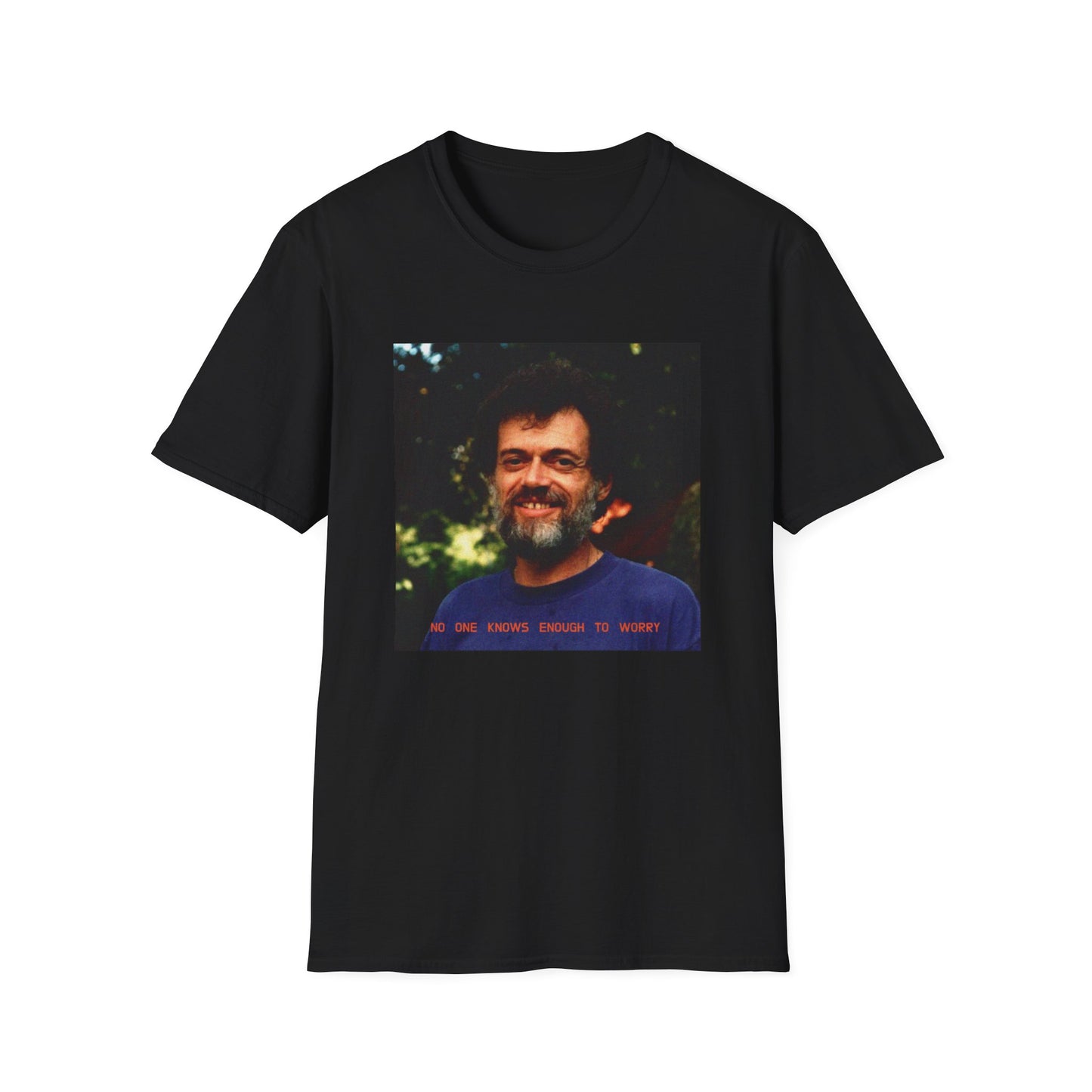 terence mckenna no one knows enough to worry tshirt