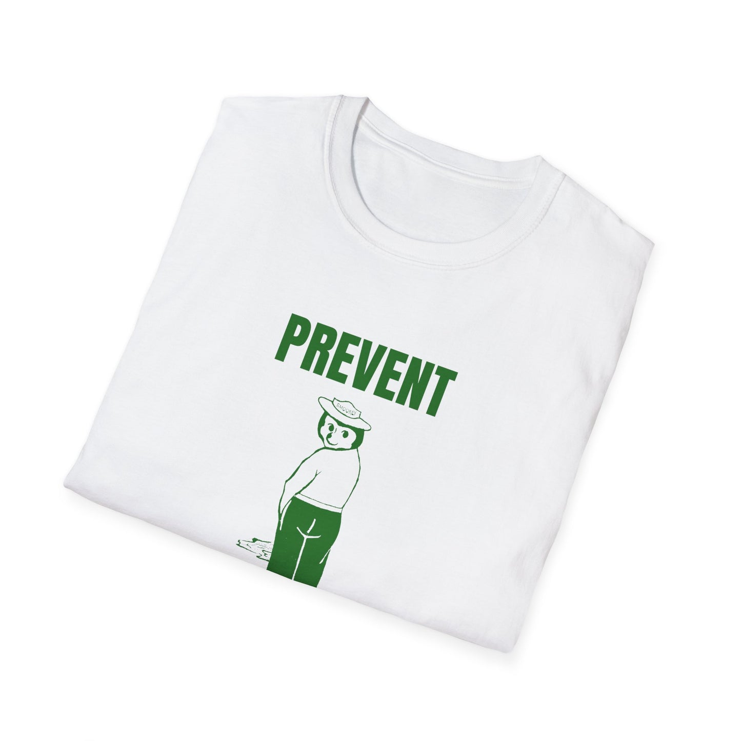 smokey the bear parody 1970s vintage design re print green tshirt