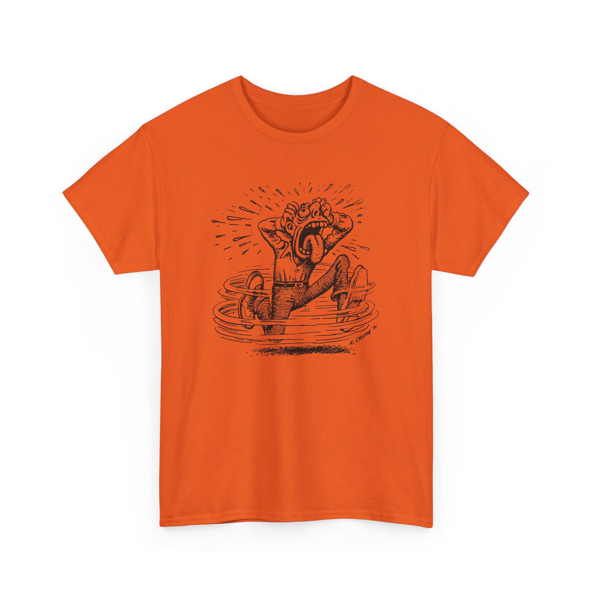 r. crumb man losing it tshirt