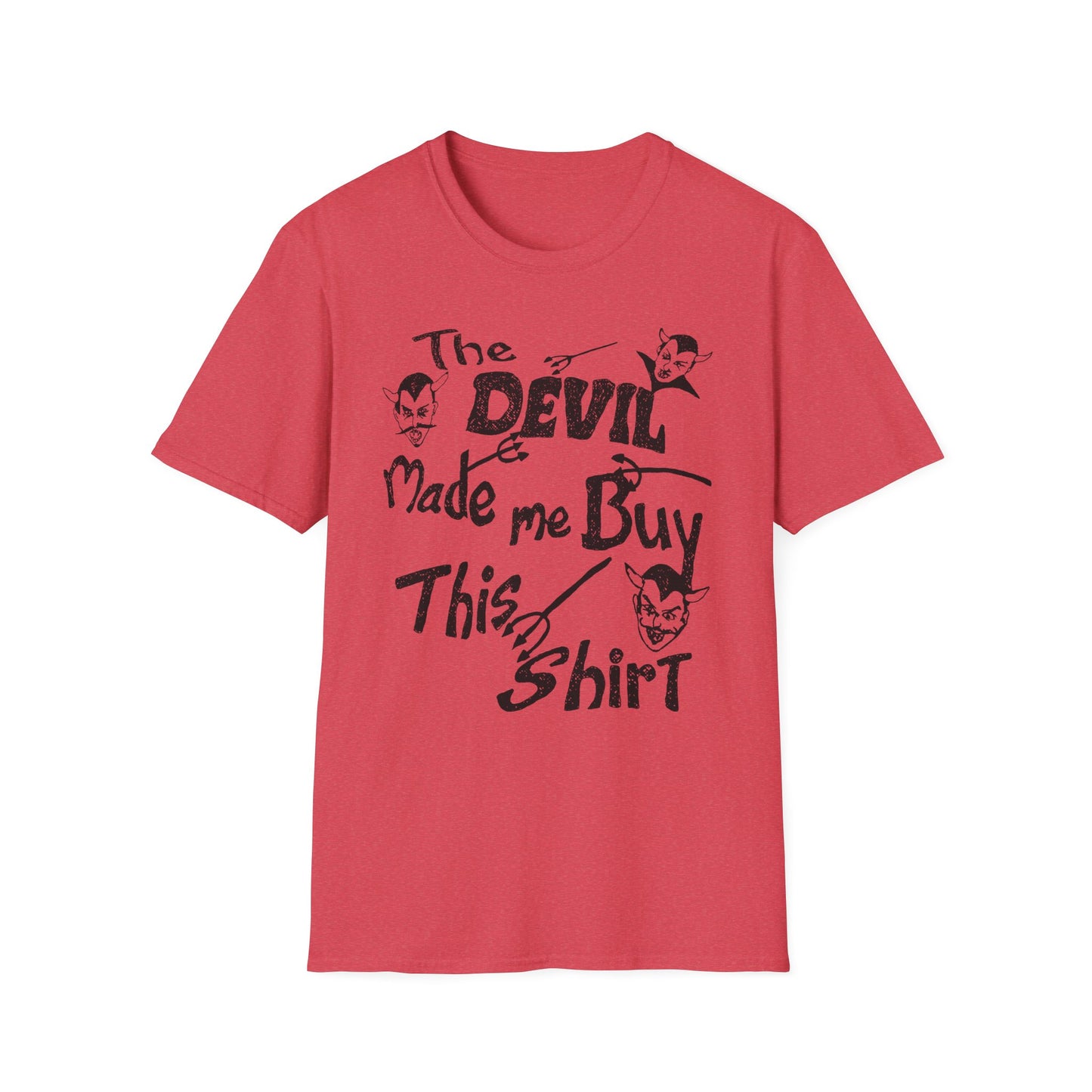 vintage the devil made me buy this shirt custom drawn reproduction tshirt