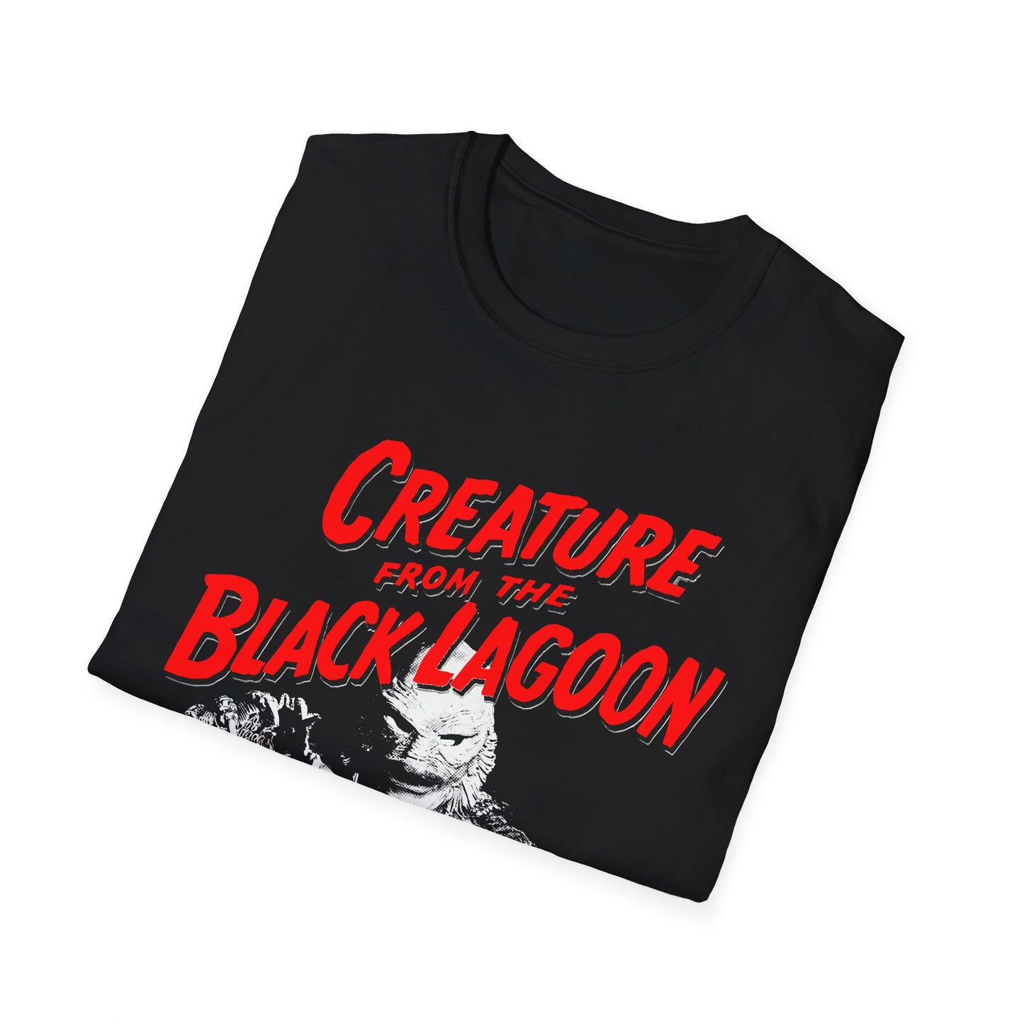 1954 creature from the black lagoon custom reproduction in red tshirt