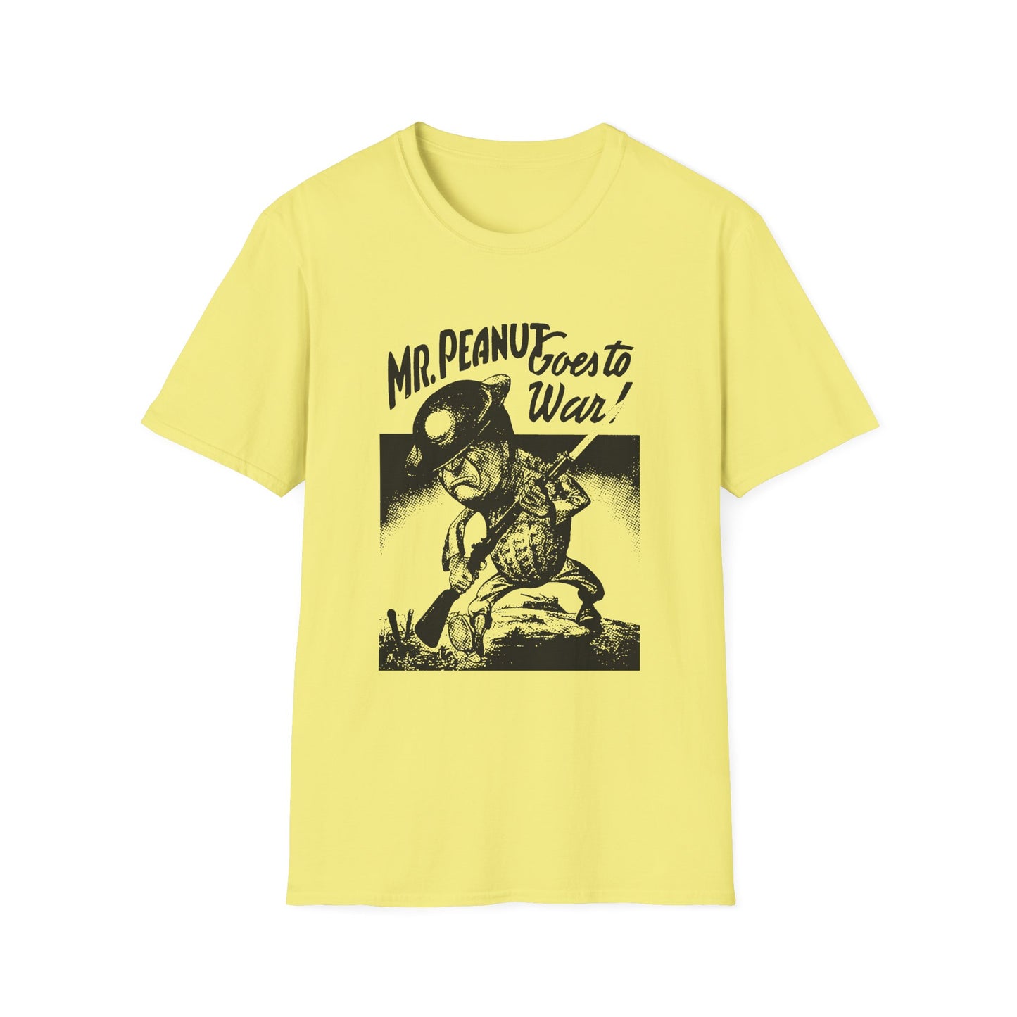 mr. peanut goes to war! vintage world war propaganda poster reproduction tshirt