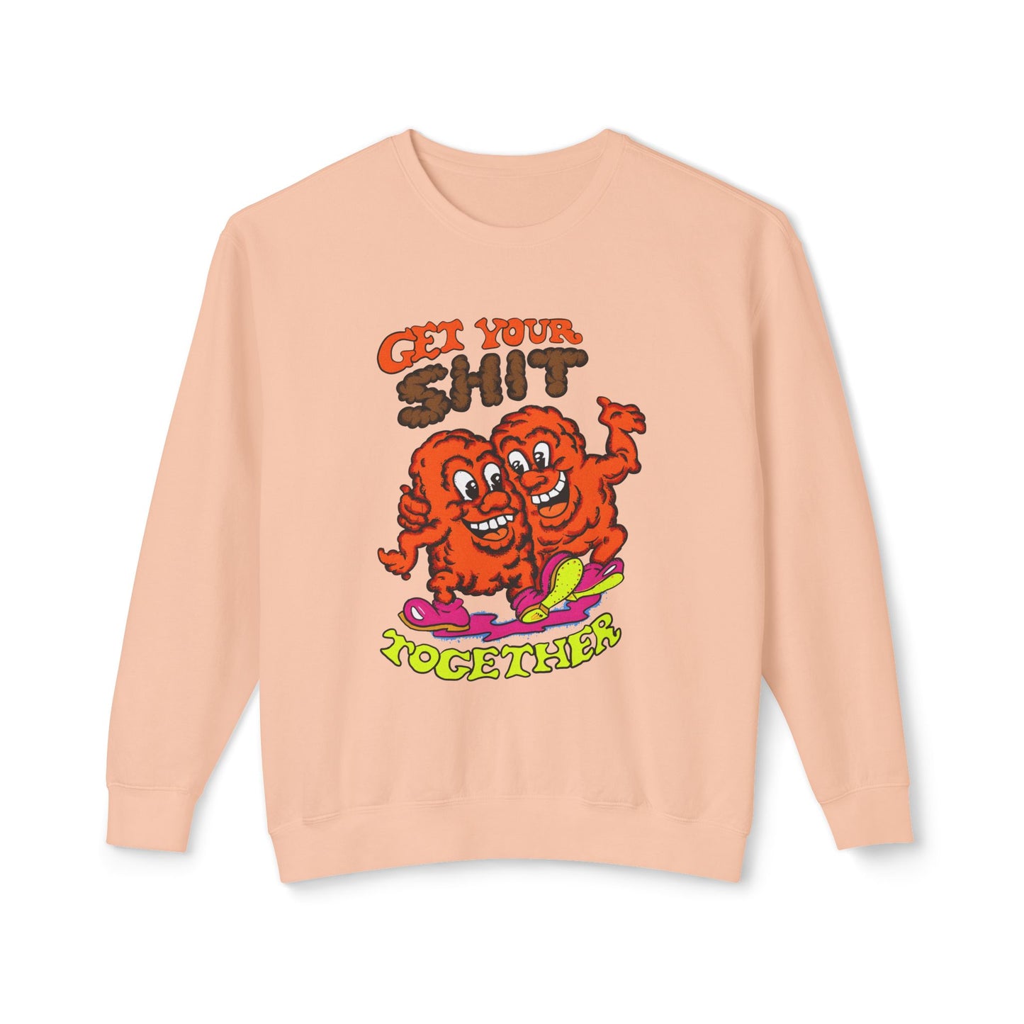 1970s graphic "get your shit together" variation design 100% cotton sweatshirt