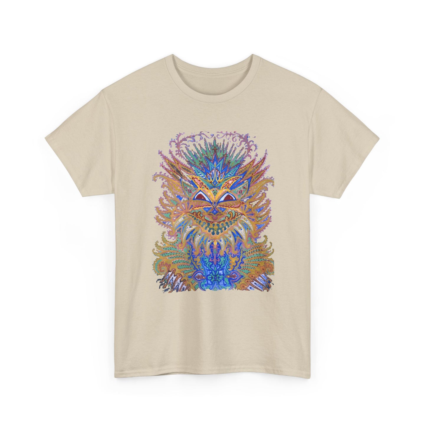early 1900's louis wain anthropomorphized cat painting psychedelic cat design tshirt